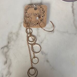 Wild Flower Gold Multi-Ring Dangle Earrings